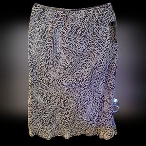 New Double lined printed midi skirt